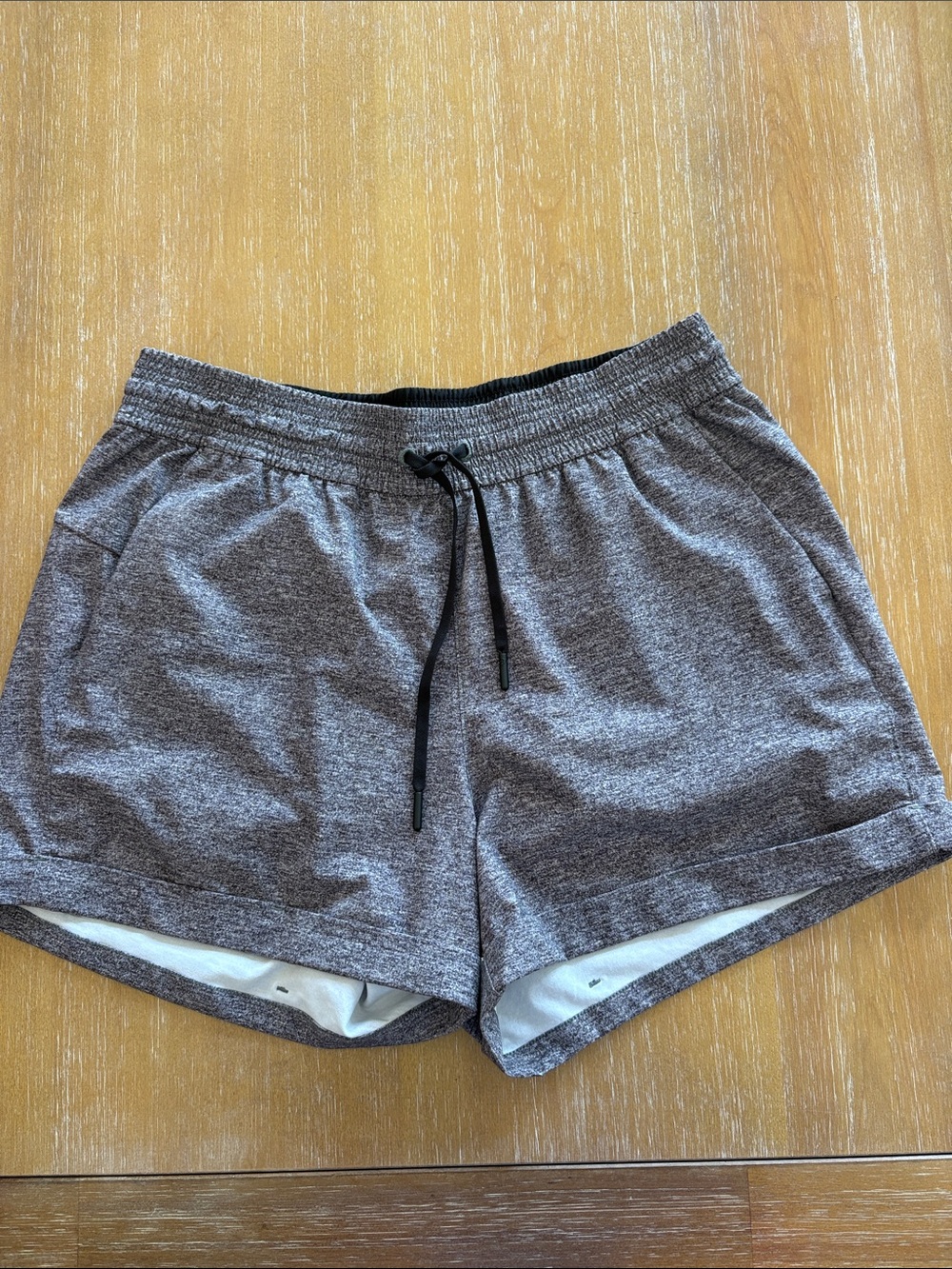 lululemon athletica Heather Gray Athletic Shorts with Drawstring